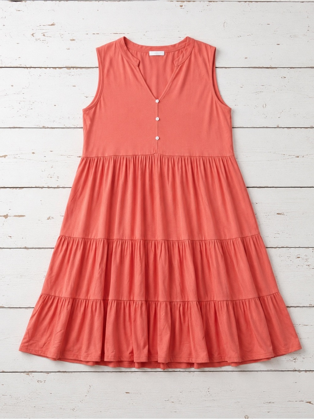 Nine West Coral Sleeveless Tiered Drop Waist Summer Dress NEW